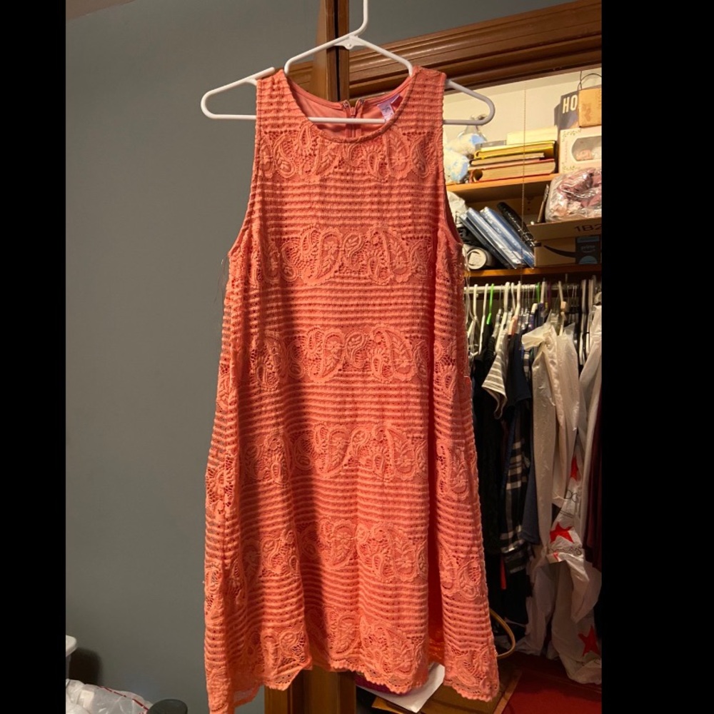 Cute orange dress with lace details